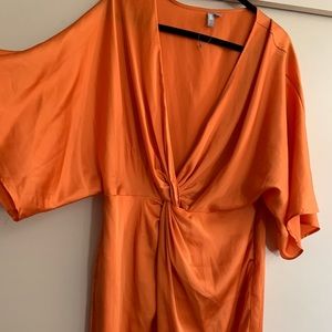 Midi Orange Kimono Dress